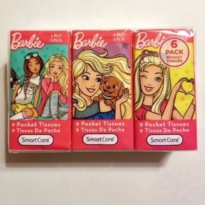 BARBIE 6 PACK POCKET TISSUES